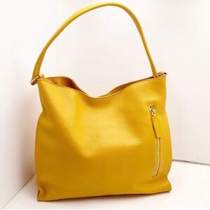 Tote Le Monde Florence slouch leather tote bag in RARE yellow color BRAND NEW